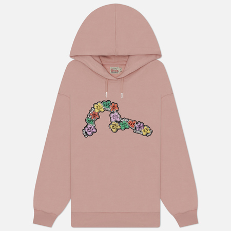фото Женская толстовка evisu daruma floral seagull embroidered, цвет розовый, размер xs