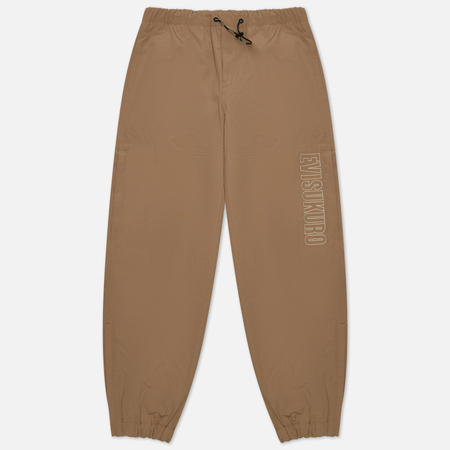 фото Мужские брюки evisu evisukuro embroidered brinding work, цвет бежевый, размер s
