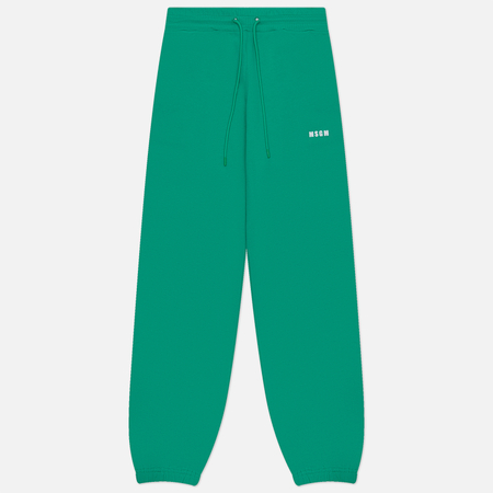 фото Женские брюки msgm micrologo print seasonal, цвет зелёный, размер xs