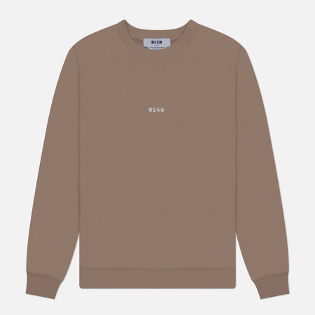 фото Мужская толстовка msgm brush stroke micrologo, цвет бежевый, размер s