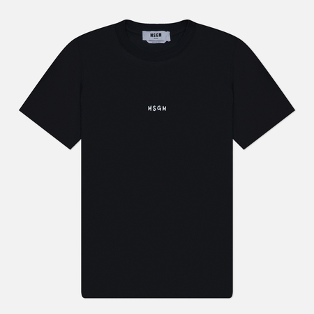 фото Женская футболка msgm mini brush stroke, цвет чёрный, размер xs