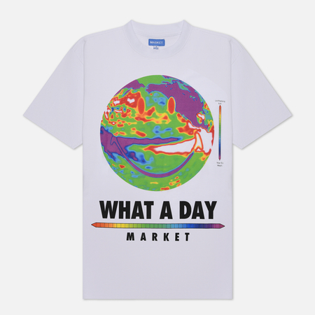фото Мужская футболка market smiley what a day, цвет белый, размер s