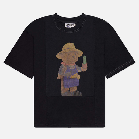 фото Мужская футболка market reverse weave 4 panel rework 1, цвет чёрный, размер s