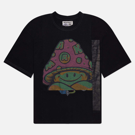 фото Мужская футболка market reverse weave 4 panel rework 5, цвет чёрный, размер m