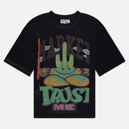 фото Мужская футболка market reverse weave 6 panel rework 12, цвет чёрный, размер l