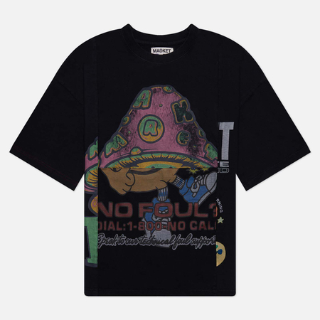 фото Мужская футболка market reverse weave 6 panel rework 13, цвет чёрный, размер l