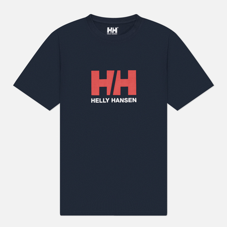 фото Мужская футболка helly hansen hh logo 3.0, цвет синий, размер l