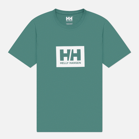 фото Мужская футболка helly hansen hh box 2.0, цвет зелёный, размер s