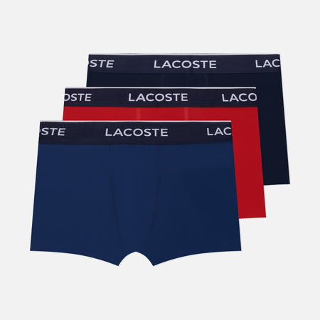 фото Комплект мужских трусов lacoste underwear 3-pack casual trunk, цвет комбинированный, размер s