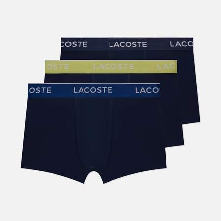 фото Комплект мужских трусов lacoste underwear 3-pack boxer casual contrast waistband, цвет комбинированный, размер m