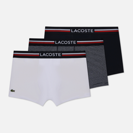 фото Комплект мужских трусов lacoste underwear 3-pack iconic three-tone waistband, цвет комбинированный, размер m