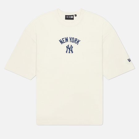 фото Мужская футболка new era mlb waffle box new york yankees, цвет бежевый, размер m