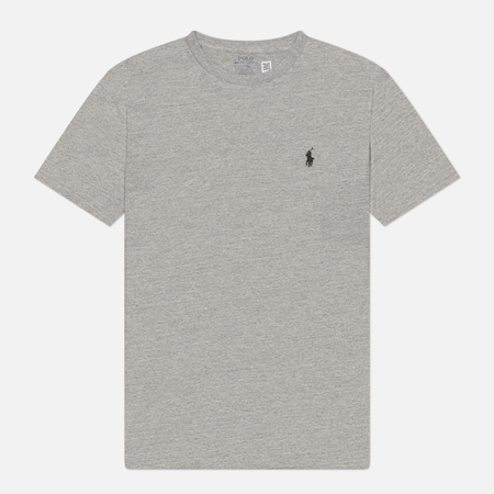 фото Мужская футболка polo ralph lauren classic 26/1 jersey, цвет серый, размер m