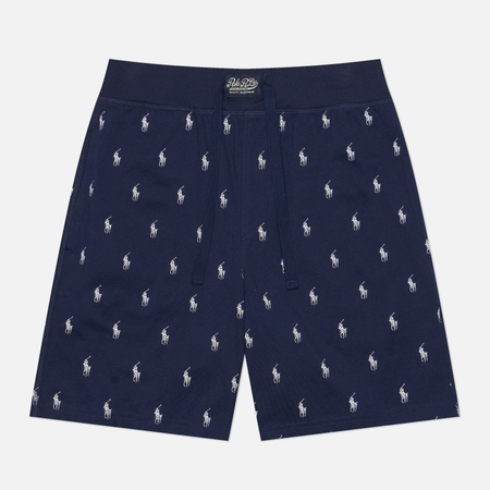 фото Мужские шорты polo ralph lauren slim polo pony cotton jersey sleep, цвет синий, размер s