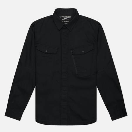 фото Мужская рубашка maharishi wr hemp custom, цвет чёрный, размер m
