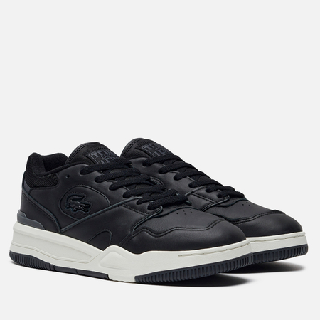 фото Мужские кроссовки lacoste lineshot leather, цвет чёрный, размер 40.5 eu