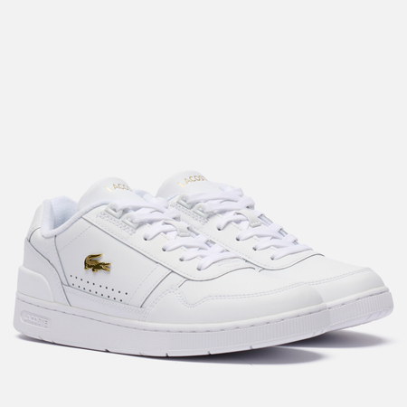фото Женские кроссовки lacoste t-clip leather, цвет белый, размер 36 eu