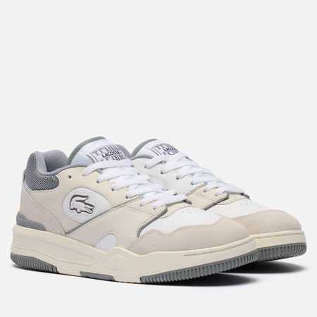 фото Мужские кроссовки lacoste lineshot leather logo, цвет белый, размер 40.5 eu