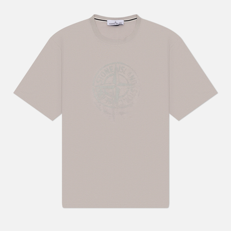 фото Мужская футболка stone island reflective one print, цвет серый, размер m
