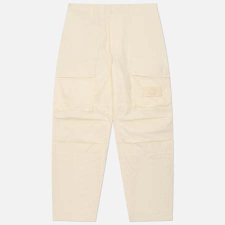 фото Мужские брюки stone island ghost piece weatherproof cotton canvas, цвет белый, размер 33