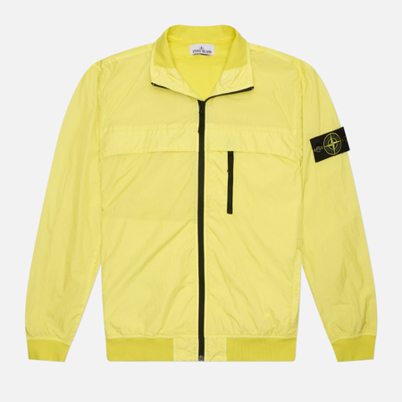 фото Мужская куртка ветровка stone island garment dyed crinkle reps r-ny, цвет жёлтый, размер m