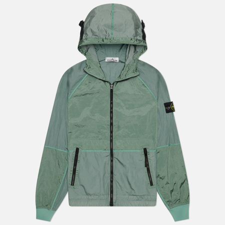 фото Мужская куртка ветровка stone island nylon metal watro-tc hooded, цвет зелёный, размер l