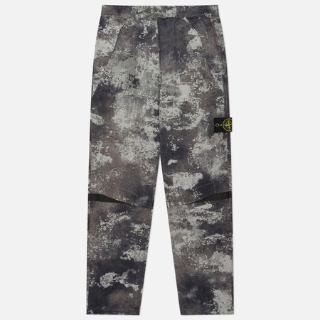 фото Мужские брюки stone island dissolving grid camo on econyl, цвет серый, размер m