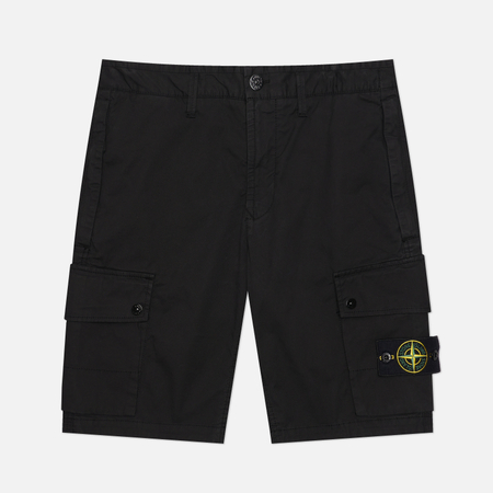 фото Мужские шорты stone island supima cotton twill stretch-tc, цвет чёрный, размер 31