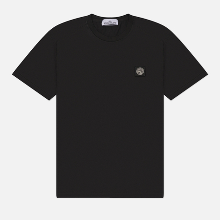 фото Мужская футболка stone island 60/2 cotton jersey regular, цвет чёрный, размер s