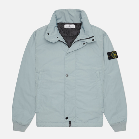 фото Мужская демисезонная куртка stone island micro twill primaloft, цвет серый, размер l