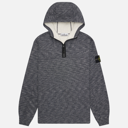 фото Мужская толстовка stone island mouline cotton viscose fleece hoodie, цвет серый, размер xl