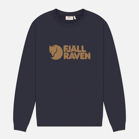 фото Мужская толстовка fjallraven logo sweater, цвет синий, размер m