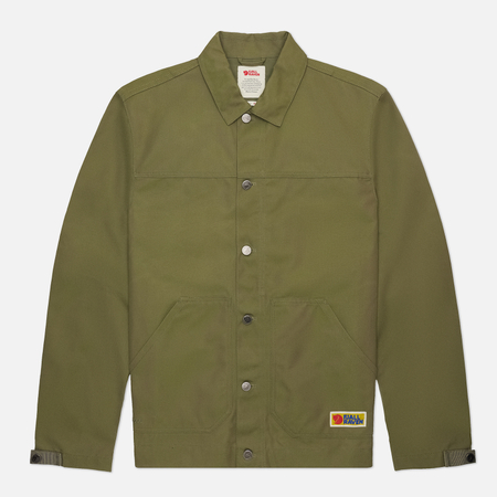 фото Мужская куртка ветровка fjallraven vardag, цвет зелёный, размер m