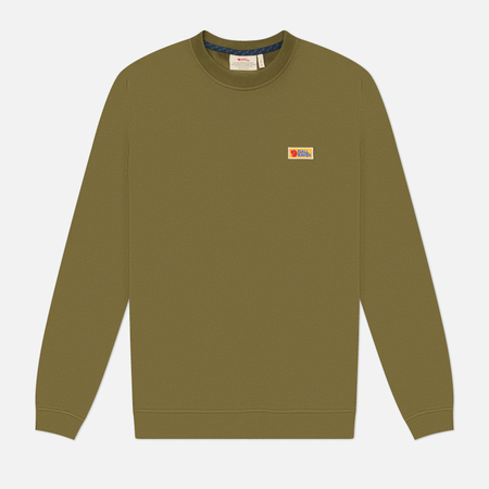 фото Мужская толстовка fjallraven vardag, цвет оливковый, размер l