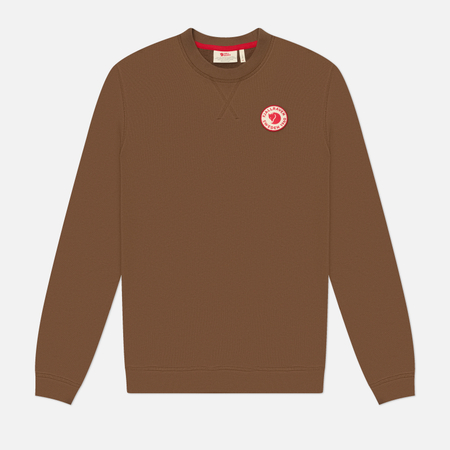 фото Мужская толстовка fjallraven 1960 logo badge, цвет коричневый, размер xl