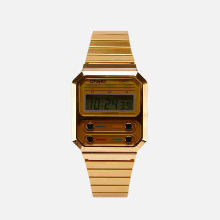 фото Наручные часы casio vintage a100weg-9a, цвет золотой