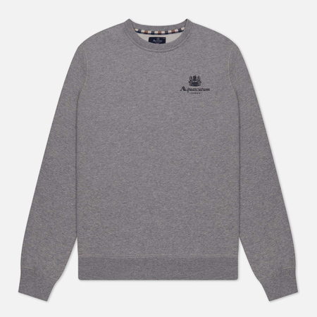 фото Мужская толстовка aquascutum active small logo crew neck fleece, цвет серый, размер s