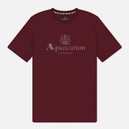 фото Мужская футболка aquascutum active big logo, цвет бордовый, размер s