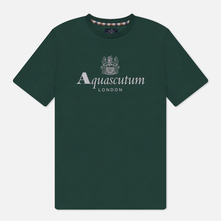 фото Мужская футболка aquascutum active big logo, цвет зелёный, размер s