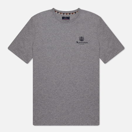 фото Мужская футболка aquascutum active small logo, цвет серый, размер s