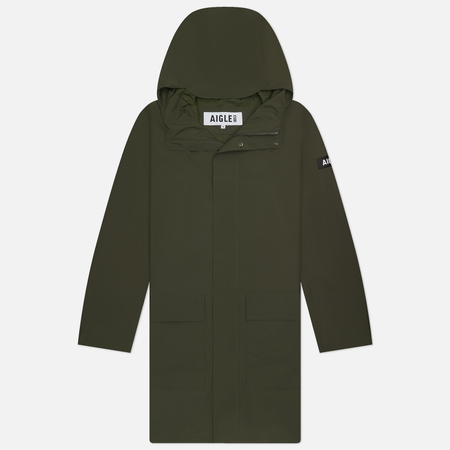 фото Мужская куртка парка aigle long hooded mtd, цвет зелёный, размер m