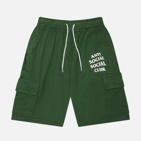 фото Мужские шорты anti social social club washed up cargo, цвет зелёный, размер s