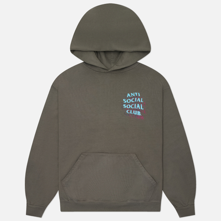 фото Мужская толстовка anti social social club distressed hoodie, цвет серый, размер xxl