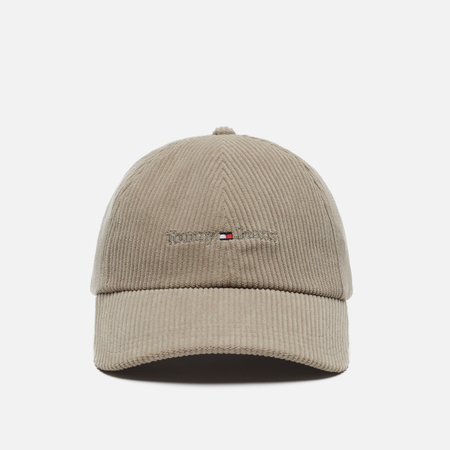 фото Кепка tommy jeans flag corduroy baseball, цвет бежевый