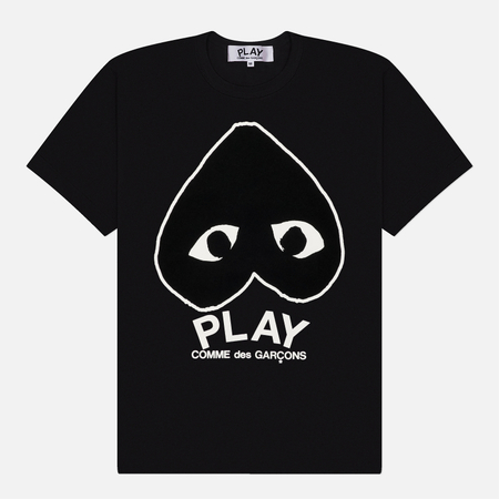 фото Мужская футболка comme des garcons play inverted big heart, цвет чёрный, размер m