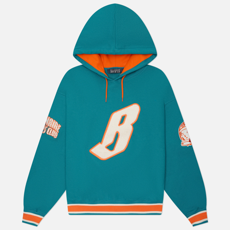 фото Мужская толстовка billionaire boys club flying b chenille oversized popover hoodie, цвет голубой, размер l