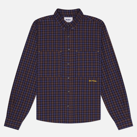 фото Мужская рубашка butter goods plaid, цвет коричневый, размер xl