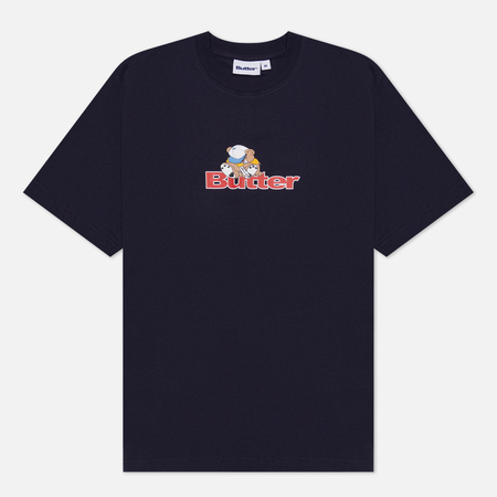 фото Мужская футболка butter goods teddy logo, цвет синий, размер s