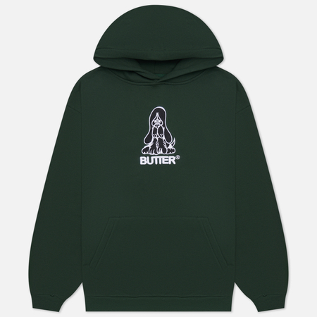 фото Мужская толстовка butter goods hound embroidered hoodie, цвет зелёный, размер s