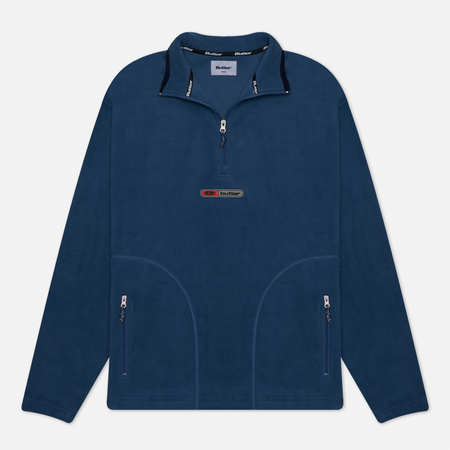 фото Мужская толстовка butter goods pitch quarter zip, цвет синий, размер s